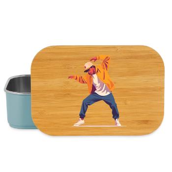 Motif de danse Personne en Breakdance Pose Dancer - Boîte à goûter - bleu pâle - Devant