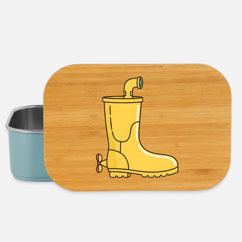 Submarine Rain Boots / Yellow Submarine Boots - Lunch Box - light blue