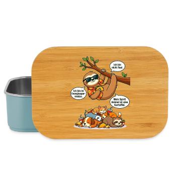 Energy-saving sloth and little animal - Lunch Box - light blue - Front