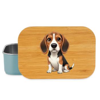 Süßer Beagle Hund Cartoon Treuer Freund Herrchen - Lunch Box - Hellblau - Vorne