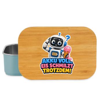 Akku Voll Eis Schmilzt Trotzdem Roboter Geschenk - Lunch Box - Hellblau - Vorne