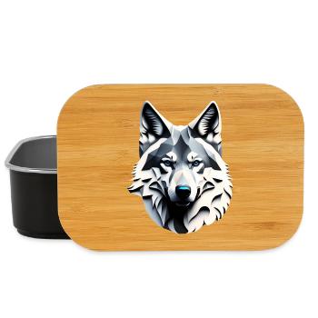 Wolf with blue eyes - Lunch Box - black - Front