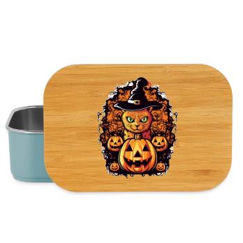 Katzenmagie Halloween Design - Lunch Box - Hellblau - Vorne