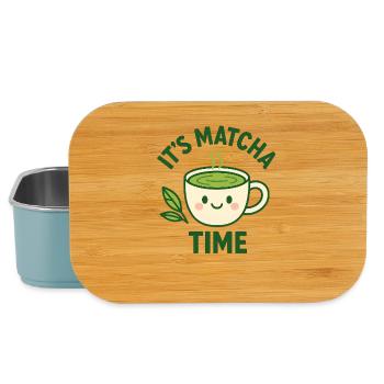 Grüner Tee Matcha Zeit Teetasse Design Frühstück  - Lunch Box - Hellblau - Vorne