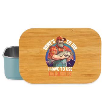 Angler saying with fish - Lunch Box - light blue - Front