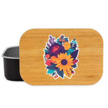 Bunter Blumenstrauß - Lunch Box - Schwarz - Vorne