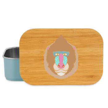 Baboon Pavian Primat Affe Affen - Lunch Box - Hellblau - Vorne