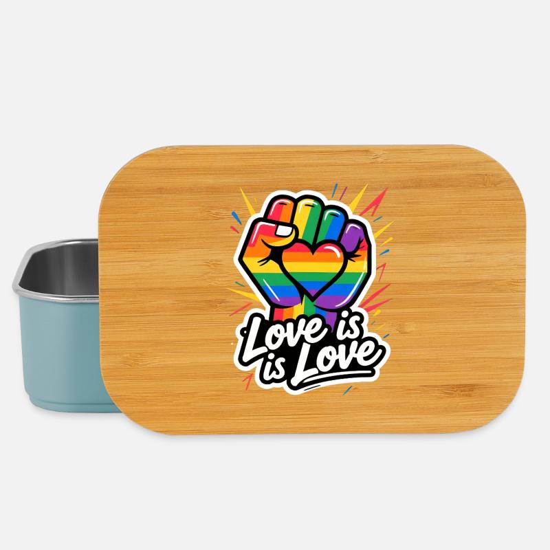 Love Is Love – Bunte Pride Power Faust - Lunch Box - Hellblau