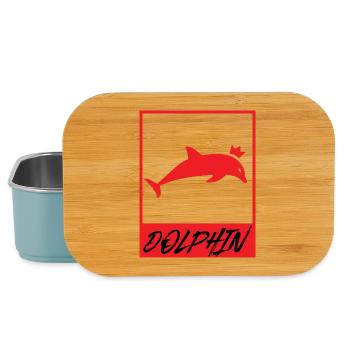 Dolphin King Crown Ocean Animal Graphic - Lunch Box - light blue - Front