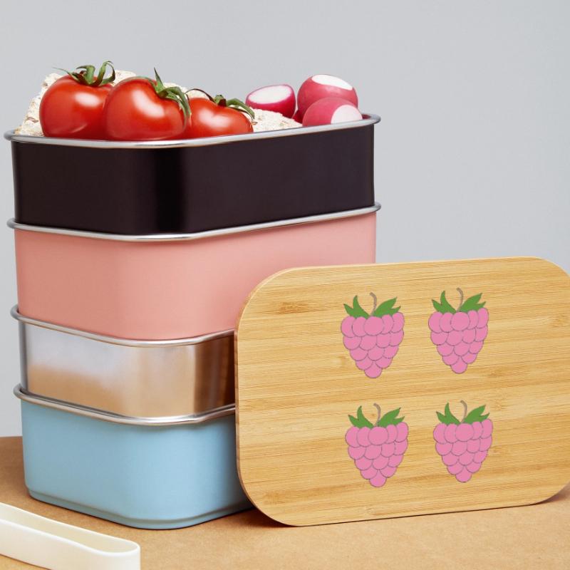 Raspberry Double Cluster Pattern Lunch Box