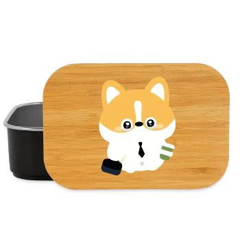 Corgi im Gleichstand mit Kaffeetasse - Lunch Box - Schwarz - Vorne