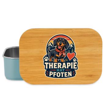 Therapie hat Pfoten – Dackel - Lunch Box - Hellblau - Vorne
