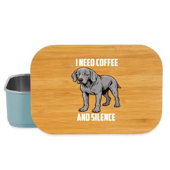 I Need Coffee and Silence Weimaraner Silbergeist - Lunch Box - Hellblau - Vorne