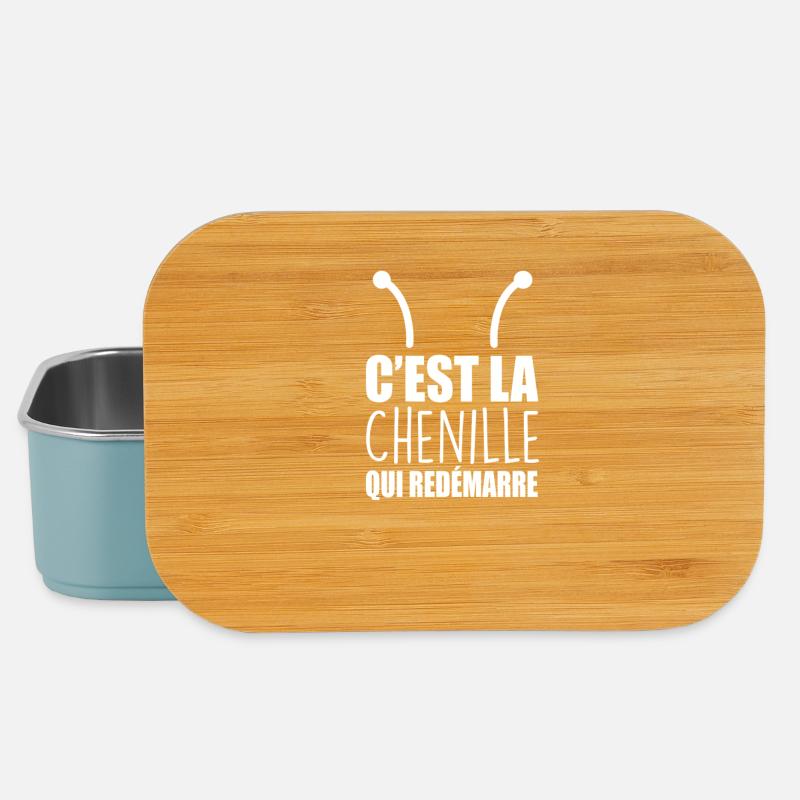 C'est la chenille qui redémarre - Boîte à goûter - bleu pâle