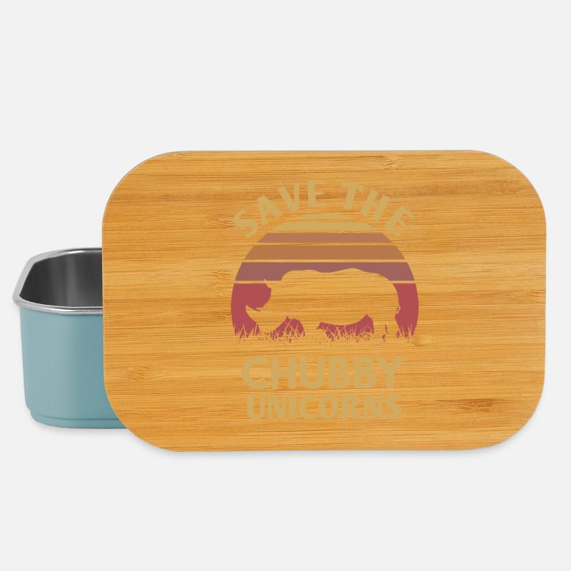 Save the Chubby Unicorns Design - Lunch Box - Hellblau