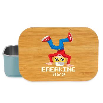 Pixel Breakdance B-Boy | Retro 8-Bit Hip Hop - Lunch Box - Hellblau - Vorne