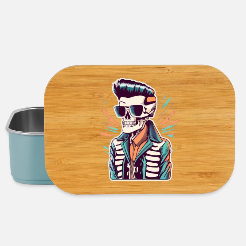Neon Skull Rocker - Lunch Box - light blue
