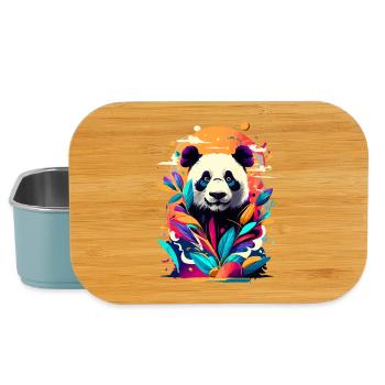 Panda Japon Asie - Panda Ours Coloré - Boîte à goûter - bleu pâle - Devant