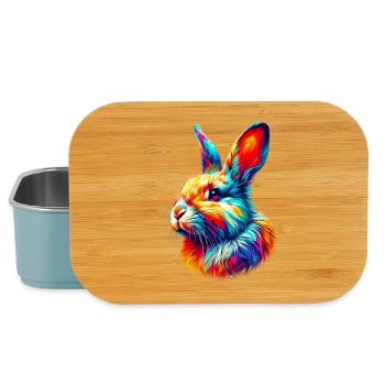 Lapin - Boîte à goûter - bleu pâle - Devant