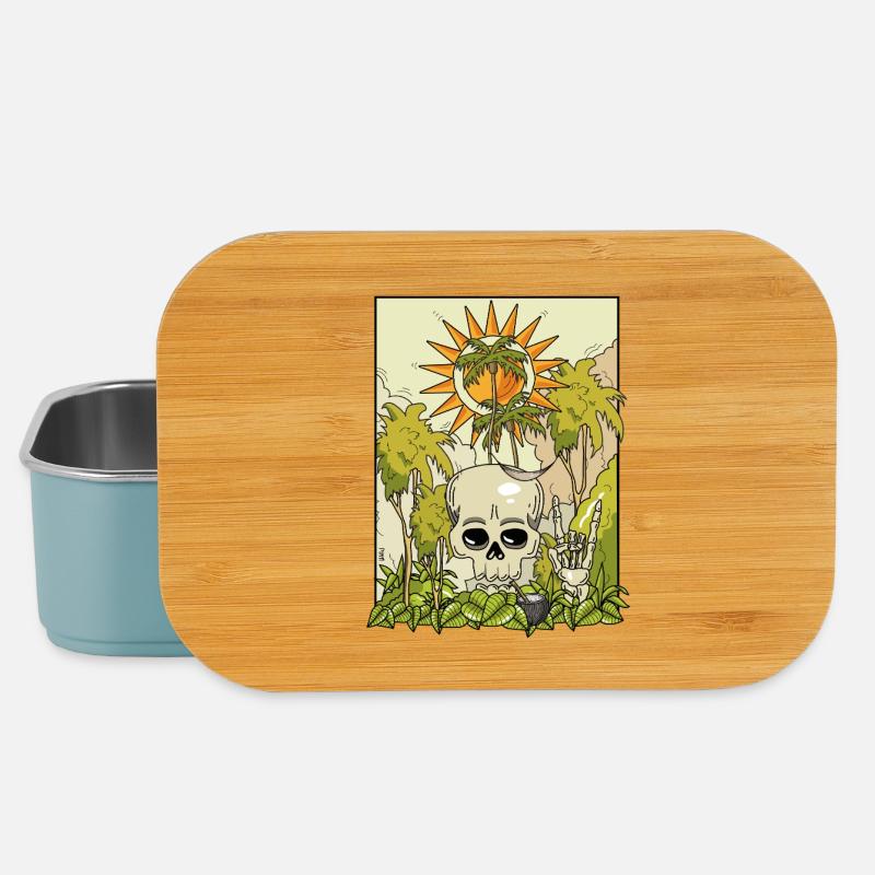 Vulkanischer Totenkopf mit Sonnenkranz - Lunch Box - Hellblau