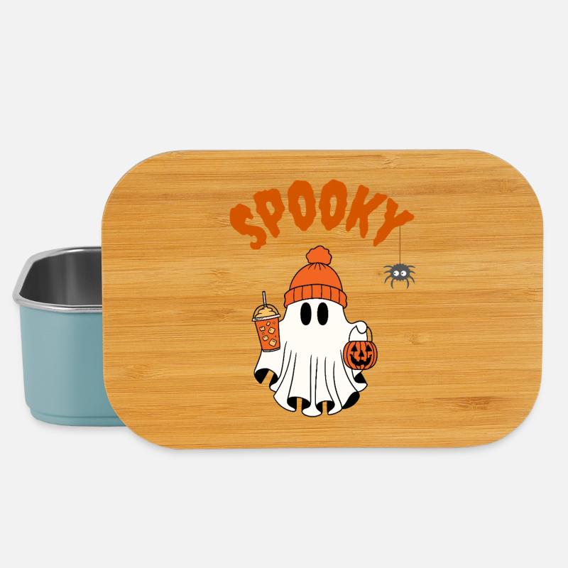 Spooky Halloween Ghost - Lunch Box - light blue