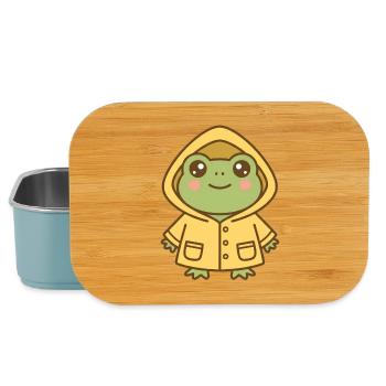 Frog with raincoat - Lunch Box - light blue - Front