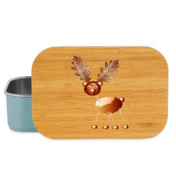 Lustiges Kastanien-Rentier – Bastelspaß & Kindheit - Lunch Box - Hellblau - Vorne