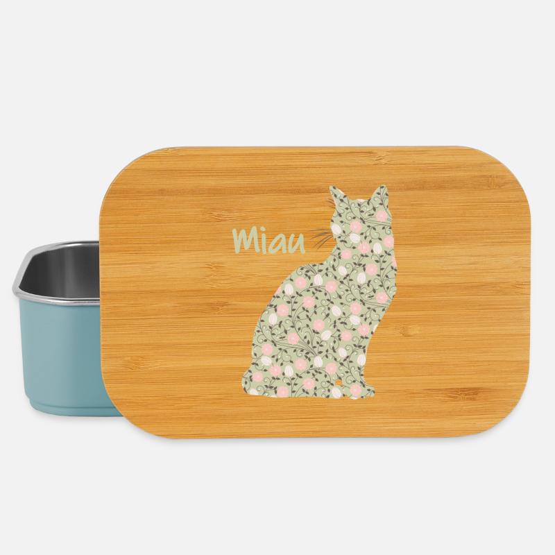 Miau - Katze - Lunch Box - Hellblau