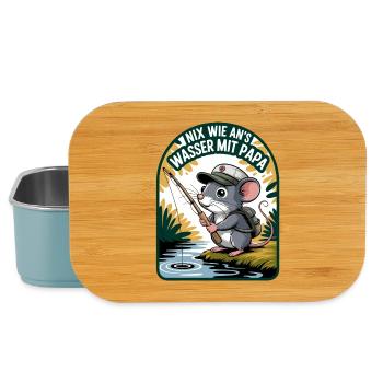 Mouse on the water with dad - Lunch Box - light blue - Front