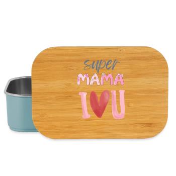 Super Mama - Herz Design - Lunch Box - Hellblau - Vorne