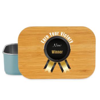 Gagnez votre victoire – Gagnant | Prix de motivation Badg - Boîte à goûter - bleu pâle - Devant