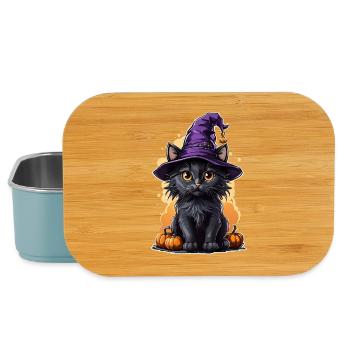 Cat Witch Costume Halloween - Lunch Box - light blue - Front