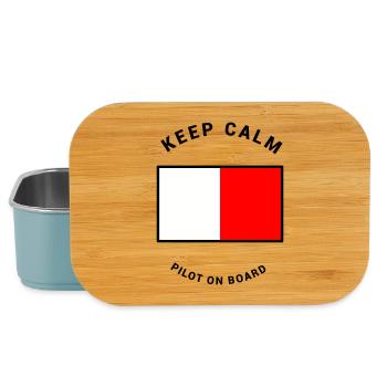 Flagge H - Lotse an Bord Pilot Schiff - Lunch Box - Hellblau - Vorne
