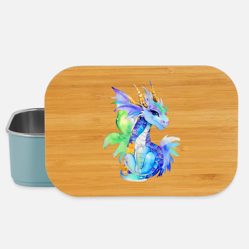 Petit Dragon - Boîte à goûter - bleu pâle