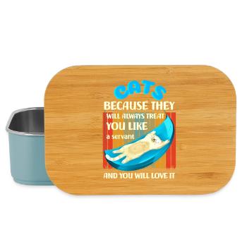 Cats because they will treat you like a servant - Lunch Box - light blue - Front