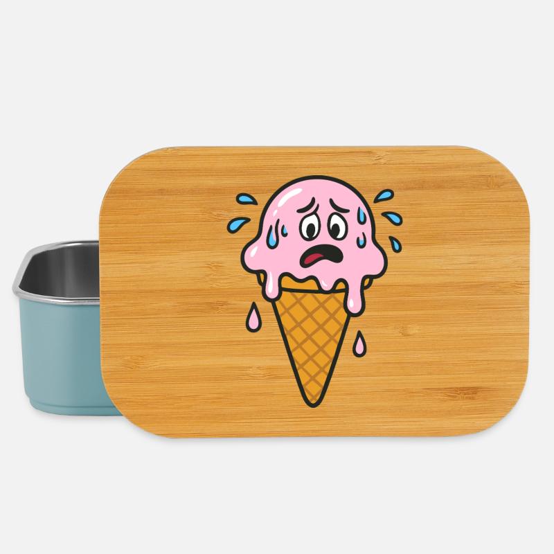 Cône de crème glacée dessin animé - Boîte à goûter - bleu pâle