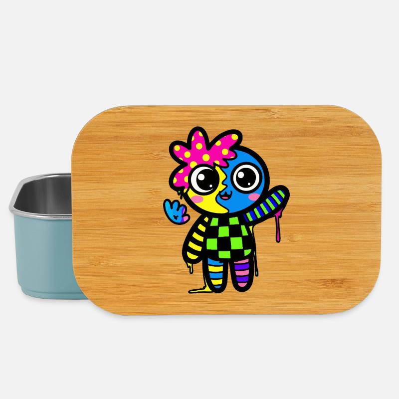 Split Face Regenbogen Pop Art - Lunch Box - Hellblau