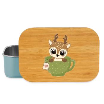 Rehkitz im Teebecher Lustig Wald Tee trinker - Lunch Box - Hellblau - Vorne
