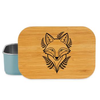 Fuchs Kopf Farn Blätter Tattoo - Lunch Box - Hellblau - Vorne