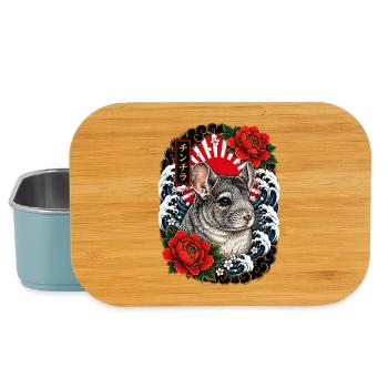 Chinchilla im japanischen Irezumi Tattoo Stil - Lunch Box - Hellblau - Vorne