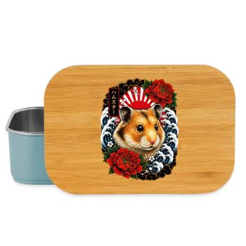 Hamster im japanischen Irezumi Tattoo Stil - Lunch Box - Hellblau - Vorne