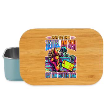 Neon Skelett Zeh Zettel - Lunch Box - Hellblau - Vorne