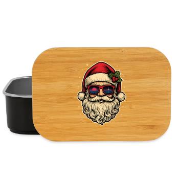 Cool chemise de Noël Père Noël cadeau - Boîte à goûter - noir - Devant