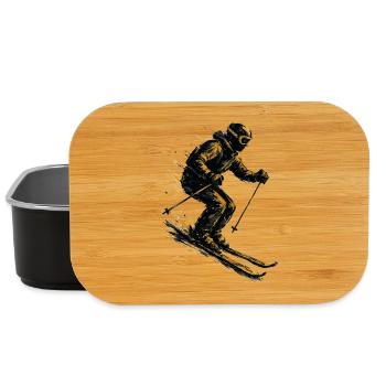 Skiing | Skier | Mountain - Lunch Box - black - Front