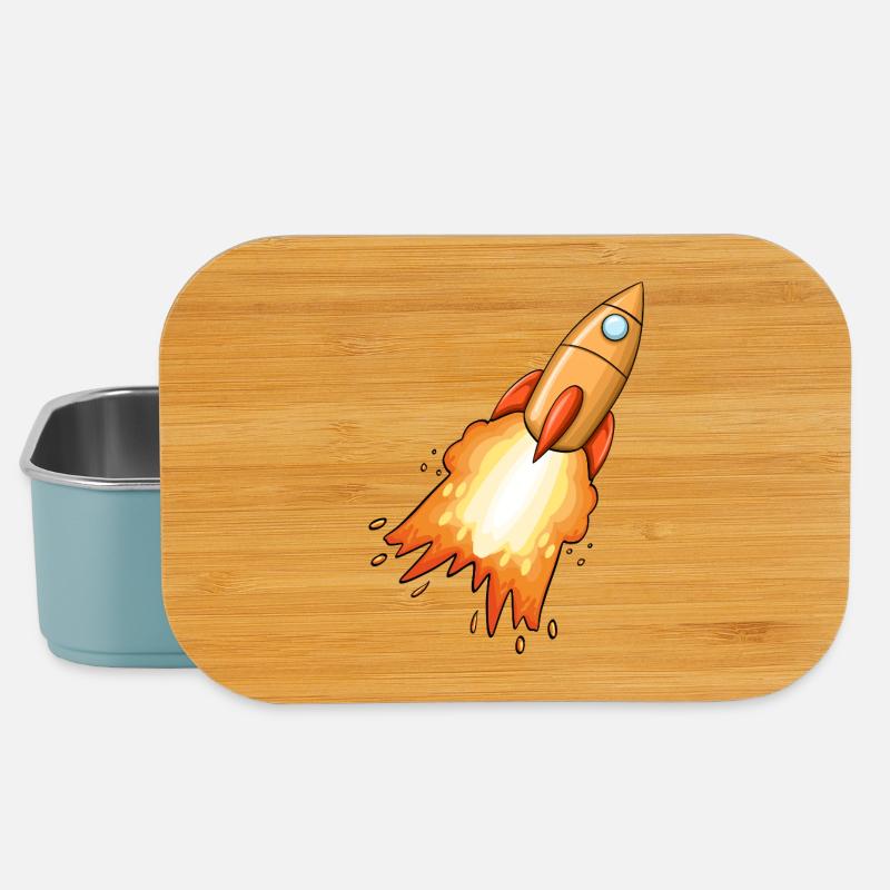 Rakete - Lunch Box - Hellblau