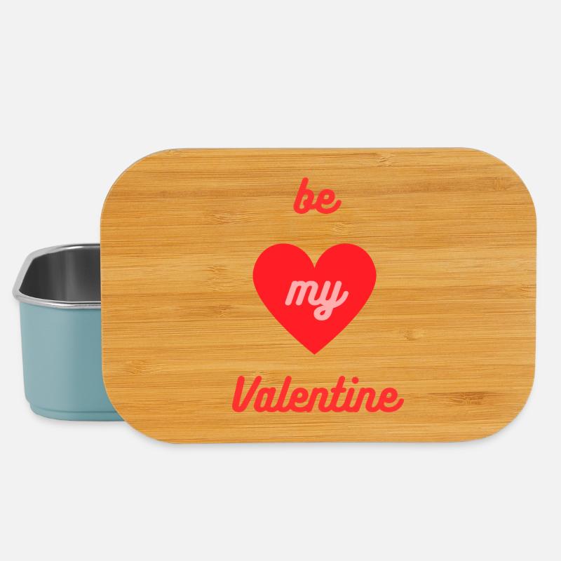 Be my Valentine Herz-Design - Lunch Box - Hellblau