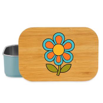 Flowerpower rétro à motifs floraux des années 70 - Boîte à goûter - bleu pâle - Devant