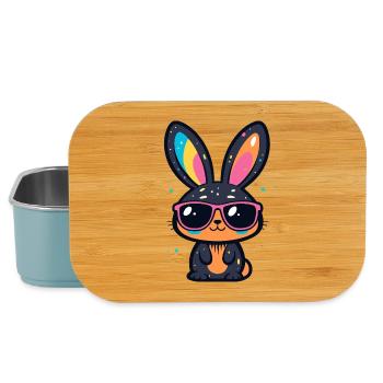Lapin Party Lunettes cool - Boîte à goûter - bleu pâle - Devant