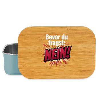 Bevor du fragst: Nein! Lustige Sprüche - Lunch Box - Hellblau - Vorne