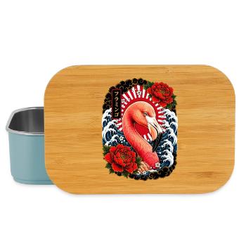 Flamingo im japanischen Irezumi Stil - Lunch Box - Hellblau - Vorne